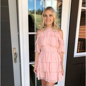 Alice and Olivia pink ruffle dress size S worn once